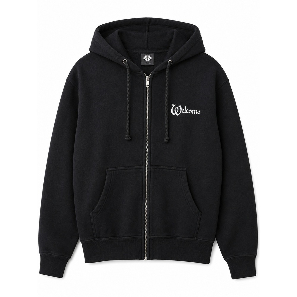 Welcome Skateboards Men's Black Zip Up Hoodie Devil Graphic‎ Small Skatewear